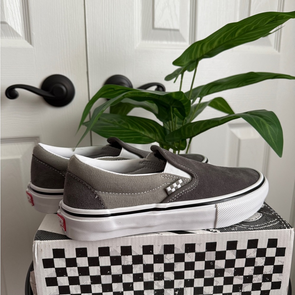 Vans PopCush Granite/Rock Suede Slip-Ons